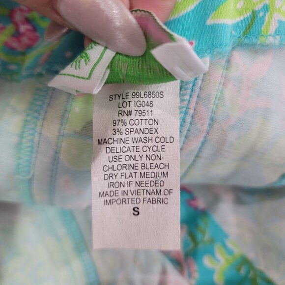 vintage Bamboo Trading Seahorse Print Halter Top tropical vacation bright small - Picture 3 of 6